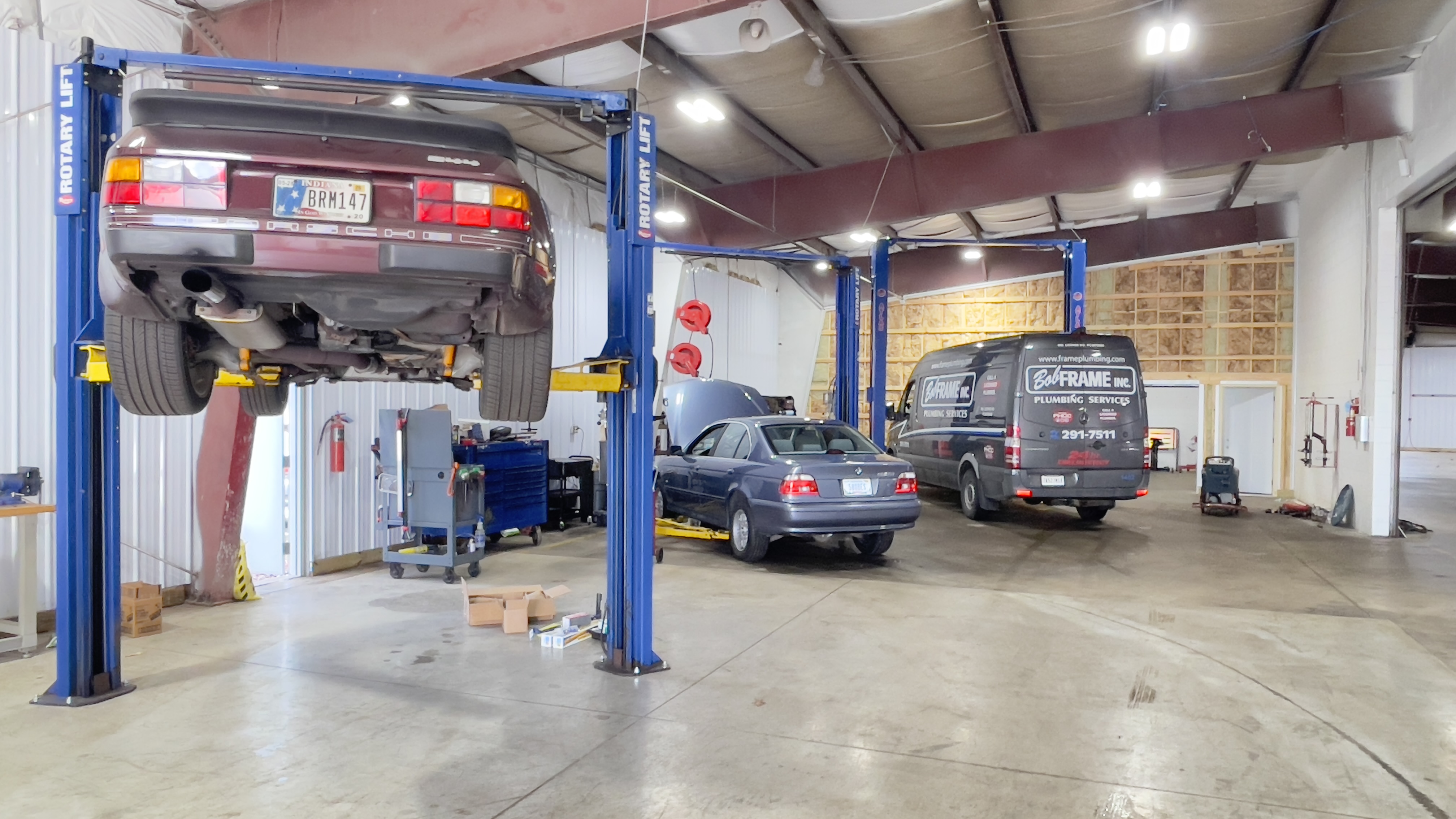 Multi-point maintenance inspection in progress